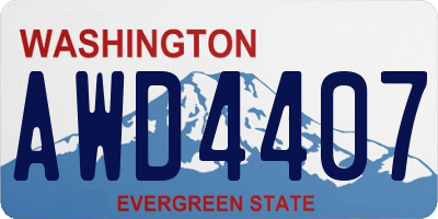 WA license plate AWD4407