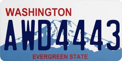 WA license plate AWD4443