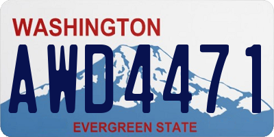 WA license plate AWD4471