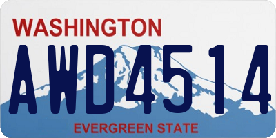 WA license plate AWD4514