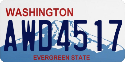 WA license plate AWD4517