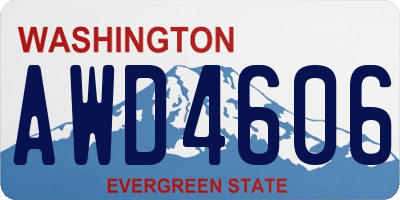 WA license plate AWD4606