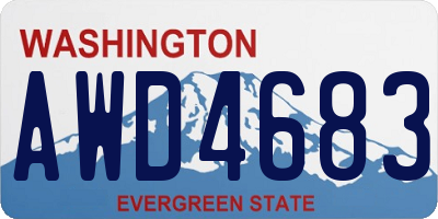 WA license plate AWD4683