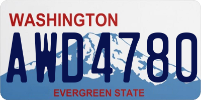 WA license plate AWD4780