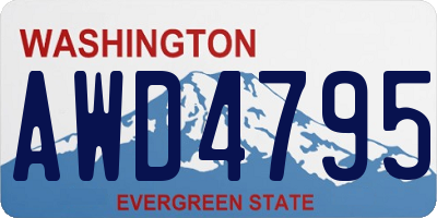 WA license plate AWD4795