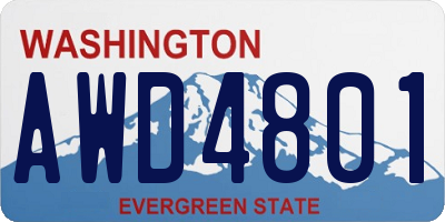 WA license plate AWD4801
