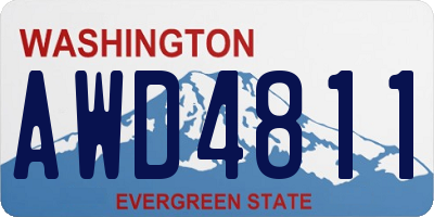 WA license plate AWD4811