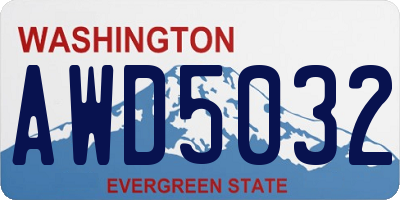 WA license plate AWD5032
