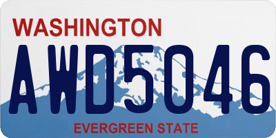 WA license plate AWD5046