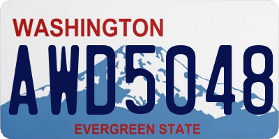 WA license plate AWD5048