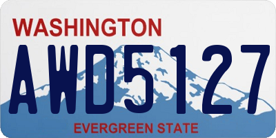 WA license plate AWD5127
