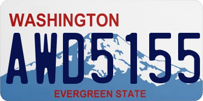 WA license plate AWD5155