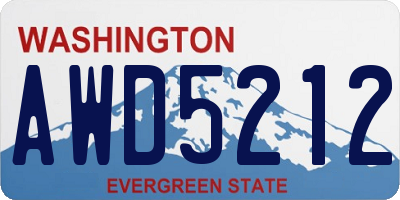 WA license plate AWD5212