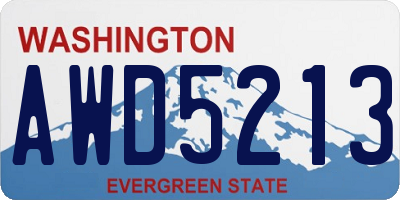 WA license plate AWD5213
