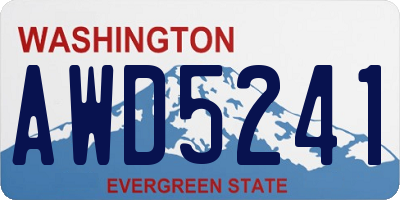WA license plate AWD5241