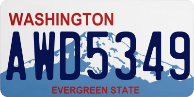 WA license plate AWD5349