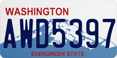 WA license plate AWD5397