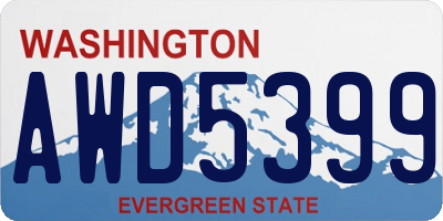 WA license plate AWD5399