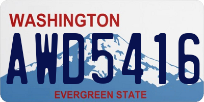 WA license plate AWD5416
