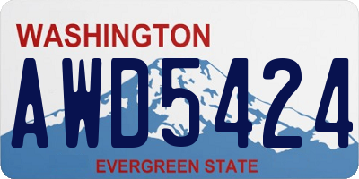 WA license plate AWD5424