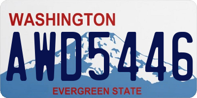 WA license plate AWD5446