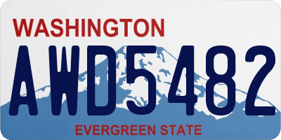 WA license plate AWD5482
