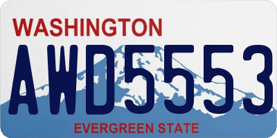 WA license plate AWD5553