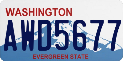 WA license plate AWD5677