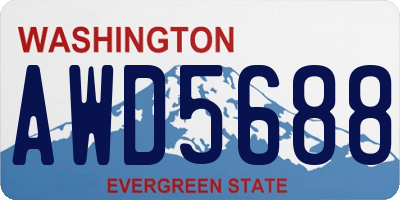WA license plate AWD5688