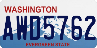 WA license plate AWD5762