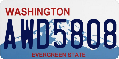 WA license plate AWD5808