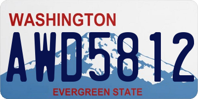 WA license plate AWD5812