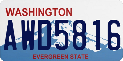 WA license plate AWD5816