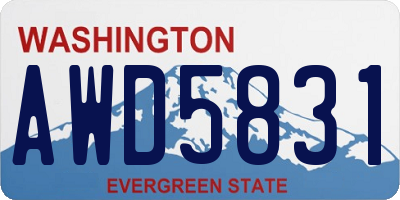 WA license plate AWD5831