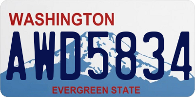 WA license plate AWD5834