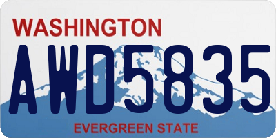 WA license plate AWD5835