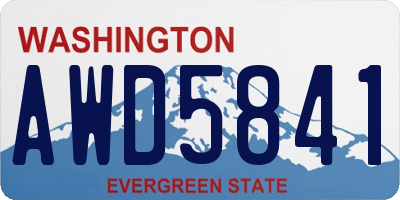 WA license plate AWD5841