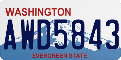 WA license plate AWD5843
