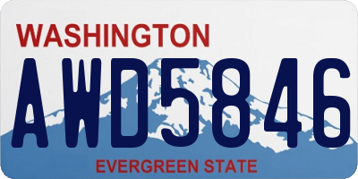 WA license plate AWD5846