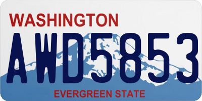 WA license plate AWD5853