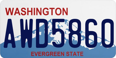 WA license plate AWD5860