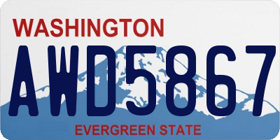 WA license plate AWD5867