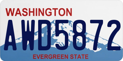 WA license plate AWD5872