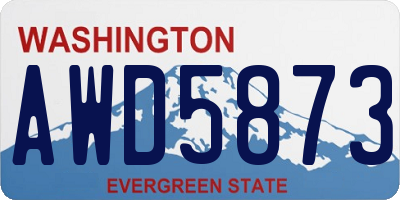 WA license plate AWD5873