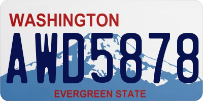 WA license plate AWD5878