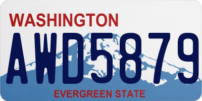 WA license plate AWD5879