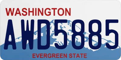 WA license plate AWD5885