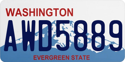 WA license plate AWD5889