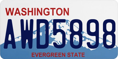 WA license plate AWD5898