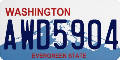 WA license plate AWD5904